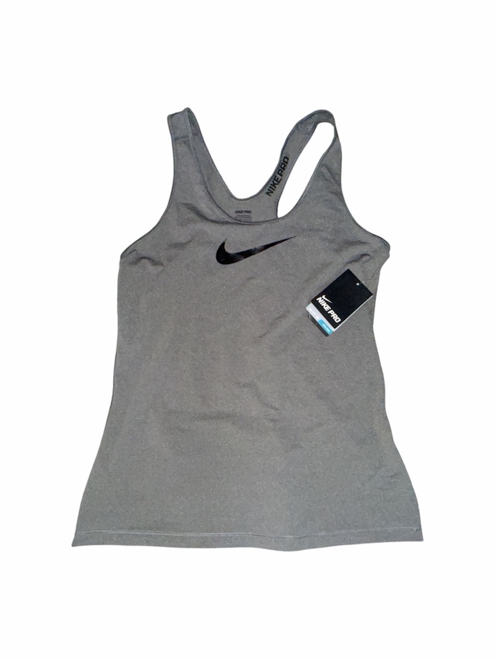Nike Pro Women’s Training Tank Top Gray Heather Racerback Size L NWT